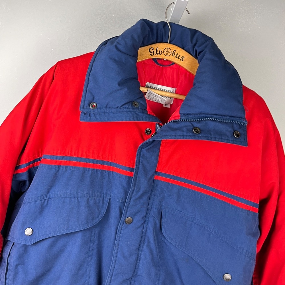 Anzani Sportswear Coat Mens XL Red Navy Blue Vintage 80s 90s Puffer Winter Ski